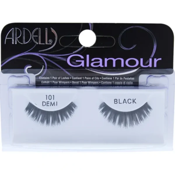Store Ardell Glamour Lashes - # 101 Black by Ardell for Women - 1 Pair Eyelashes - GlowEssence Care - Embrace the Essence of Radiance with Premium Skincare Solutions