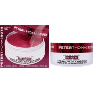 New Even Smoother Glycolic Retinol Hydra-Gel Eye Patches by Peter Thomas Roth for Women - 30 count Pair Eye Patches - GlowEssence Care - Embrace the Essence of Radiance with Premium Skincare Solutions