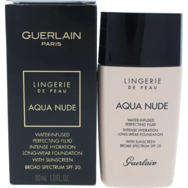 Complexion-care*Guerlain Lingerie de Peau Aqua Nude Foundation SPF 20 - 01N Very Light by Guerlain for Women - 1 oz Foundation - GlowEssence Care - Embrace the Essence of Radiance with Premium Skincare Solutions