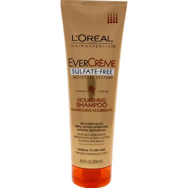 New LOreal Paris EverCreme Sulfate-Free Nourishing Shampoo by LOreal Paris for Unisex - 8.5 oz Shampoo - GlowEssence Care - Embrace the Essence of Radiance with Premium Skincare Solutions