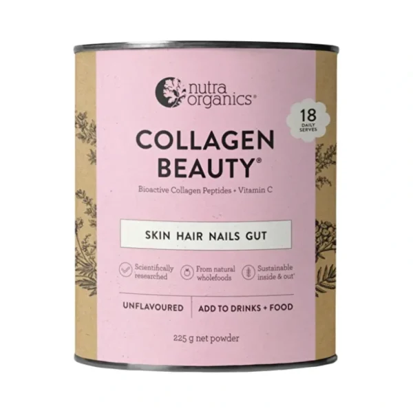 Beauty<Nutra Organics Collagen Beauty Unflavoured 225g - GlowEssence Care - Embrace the Essence of Radiance with Premium Skincare Solutions