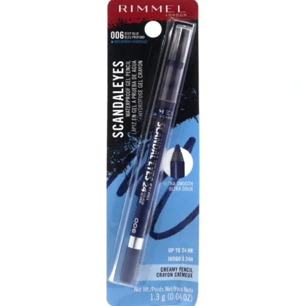 Online Rimmel London Scandaleyes 24Hr Waterproof Gel Pencil - 006 Deep Blue by Rimmel London for Women - 0.04 oz Eyeliner - GlowEssence Care - Embrace the Essence of Radiance with Premium Skincare Solutions