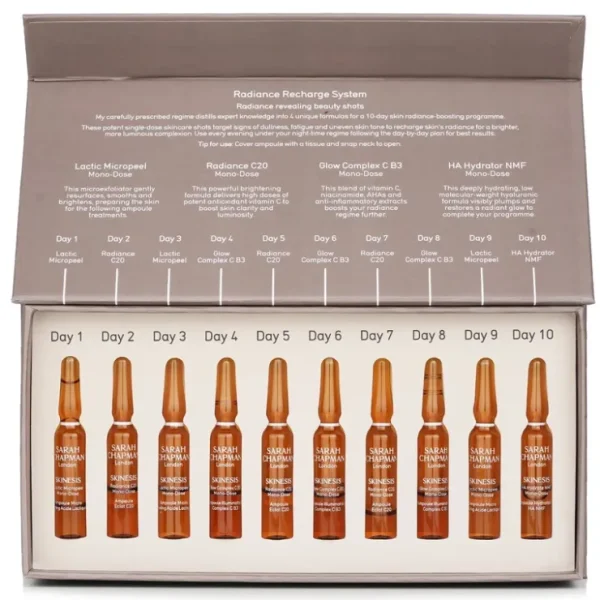 Complexion-care*Sarah Chapman Skinesis Radiance Recharge System 10x1ml/0.03oz - GlowEssence Care - Embrace the Essence of Radiance with Premium Skincare Solutions