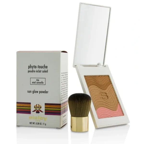 Clearance Sisley Phyto Touche Sun Glow Powder With Brush - # Trio Miel Cannelle 11g/0.38oz - GlowEssence Care - Embrace the Essence of Radiance with Premium Skincare Solutions